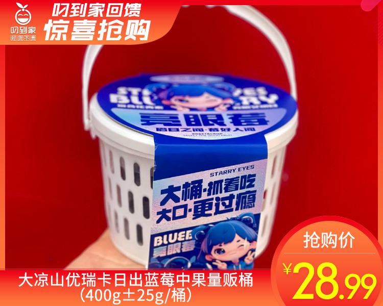 大凉山优瑞卡日出蓝莓中果量贩桶（400g±25g/桶）