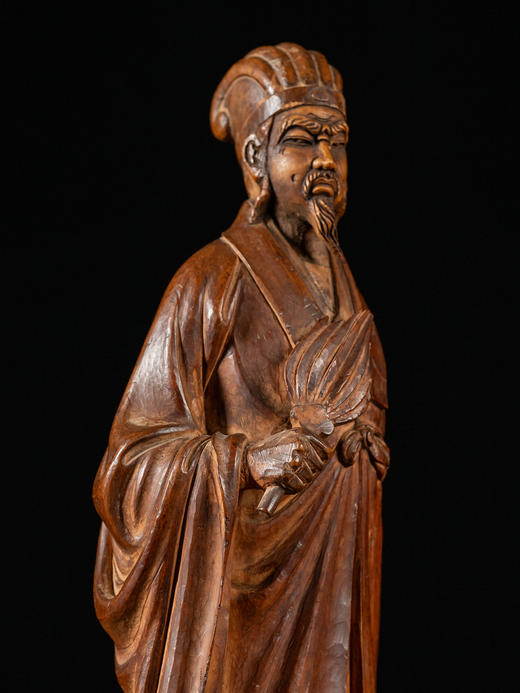 清 黄杨木雕孔明像 商品图1