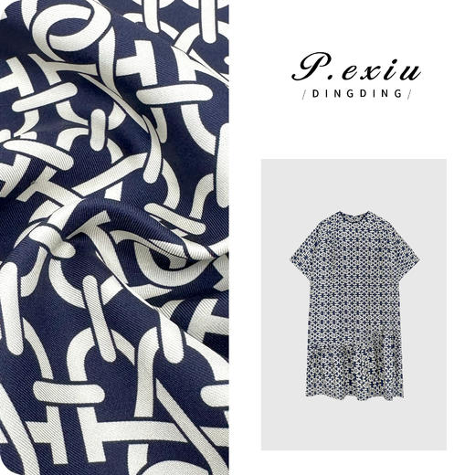 PanYiXiu/潘依绣100%桑蚕丝秀场设计高级感连衣裙 W-63029 商品图0