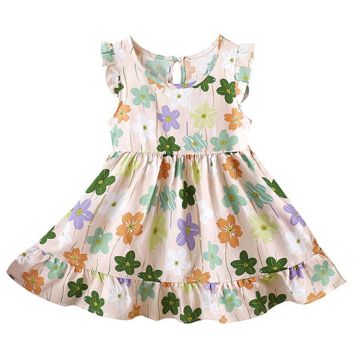 【49.9元3条】夏季薄款儿童棉绸连衣裙 女童碎花吊带连衣裙 商品图4