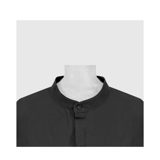 PanYiXiu/潘依绣100%棉高级感纯色松弛百搭廓形显瘦立领长款衬衫 WH00561 商品图2