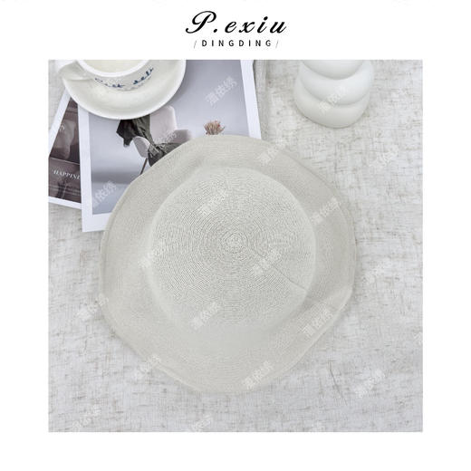 PanYiXiu/潘依绣 100%进口和纸可折叠遮阳防晒编织渔夫帽 SYC63030 商品图1