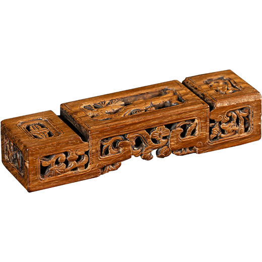 清 黄花梨整挖透雕松梅双清墨床 商品图5