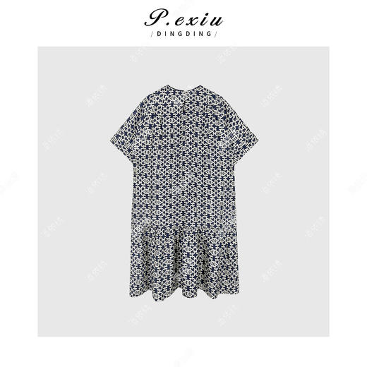 PanYiXiu/潘依绣100%桑蚕丝秀场设计高级感连衣裙 W-63029 商品图2