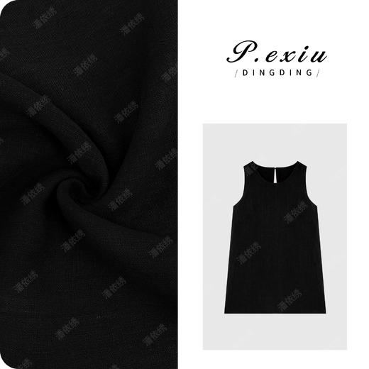 PanYiXiu/潘依绣【铃花语】100-亚-麻-明线无袖圆领纽扣连衣裙W-62803 商品图0