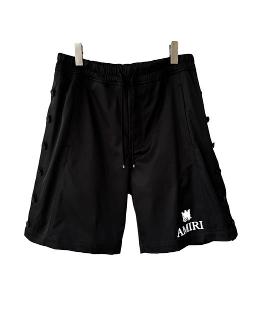 男款两侧扣刺绣宽松短裤he 商品图0