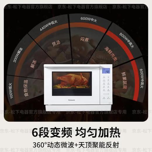 【店庆提前购】10楼 松下（Panasonic）家用微蒸烤箱炸三合一上烤下蒸式变频微波炉  NN-DS57QW微蒸烤炸一体机23L家用变频微波炉蒸烤箱白色  吊牌价2999元   活动价1899元 商品图2