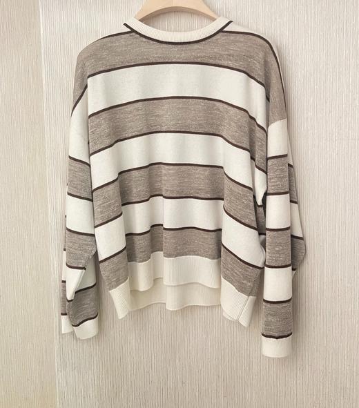 女款拼色条纹针织衫hu006 商品图0
