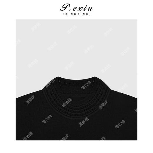 PanYiXiu/潘依绣羊毛镂空勾花半高领简约风气质针织上衣 D441 商品图2