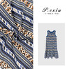 PanYiXiu/潘依绣100%棉复古条纹格调无袖连衣裙 W-63227 商品缩略图0