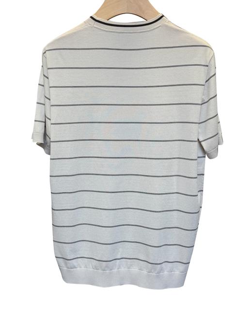 男款条纹刺绣针织短袖T恤ba006 商品图1