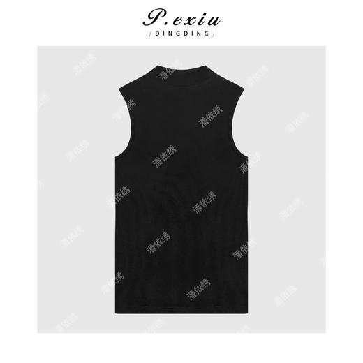 PanYiXiu/潘依绣设计感飘带单排扣时髦高级感无袖背心 W-63355 商品图2