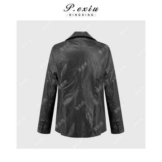 PanYiXiu/潘依绣新西兰进口胎羊皮经典西装版型单排扣皮衣 TW2303 商品图1