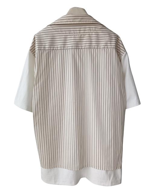 男款两面穿纯棉条纹宽松短袖衬衫ba016 商品图4