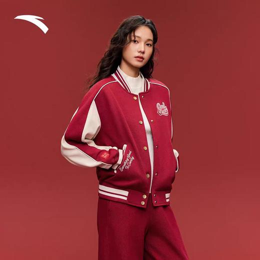 安踏好事发生红色棒球服夹克女士新款外套162618703S DS 商品图1