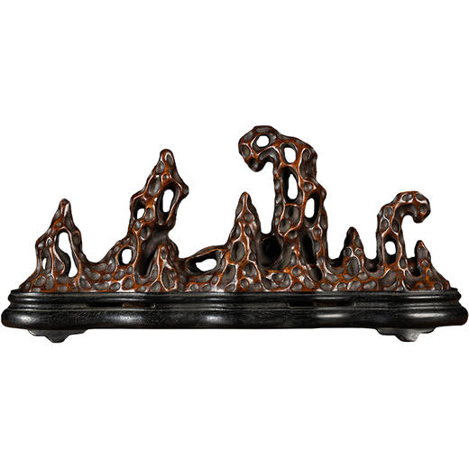 清 花梨木透雕太湖石香薰（红木座） 商品图5