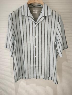 男款条纹短袖衬衫la006