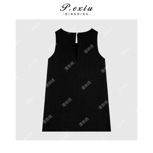 PanYiXiu/潘依绣【铃花语】100-亚-麻-明线无袖圆领纽扣连衣裙W-62803 商品图2