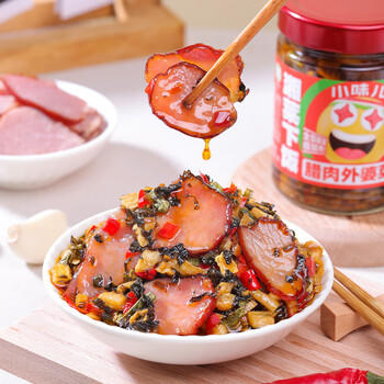 小味儿（XiaoWeiEr）腊肉外婆菜湖南下饭菜238g酸菜特产辣椒酱咸菜萝卜干腌菜榨菜瓶装 /粮油调味 /调味品 /榨菜/酱腌菜 商品图0