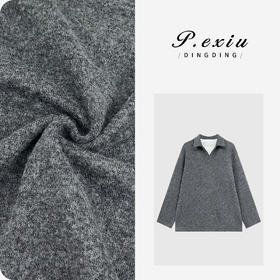 PanYiXiu/潘依绣羊毛慵懒风磨毛肌理感假两件POLO领宽松长袖卫衣H2596