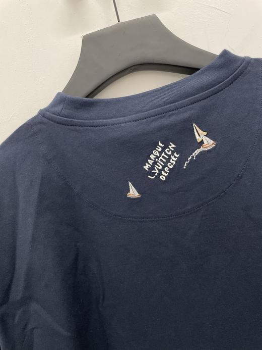 中性款刺绣帆船短袖T恤la 商品图1