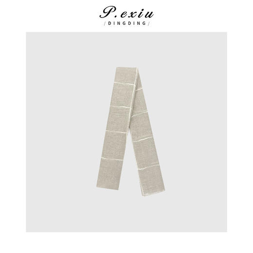 PanYiXiu/潘依绣100%亚麻轻奢风小方巾简约百搭丝巾SJ2561 商品图0