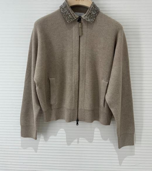 女款拉链亮片针织开衫毛衣zh006 商品图0