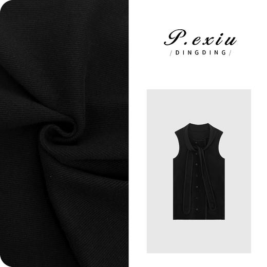 PanYiXiu/潘依绣设计感飘带单排扣时髦高级感无袖背心 W-63355 商品图0