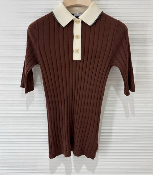 女款拼色短袖针织polo衫zo006 商品图0