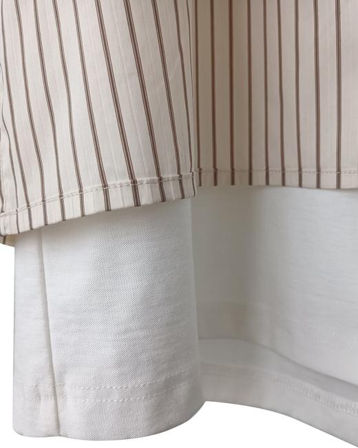 男款两面穿纯棉条纹宽松短袖衬衫ba016 商品图5