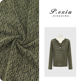 PanYiXiu/潘依绣100%棉小众镂空慵懒风系带V领百搭长袖针织上衣 ZZ1123