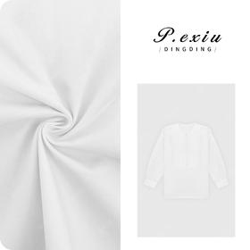 PanYiXiu/潘依绣【白风铃】100%棉风琴褶肌理感盘扣衬衫M8138