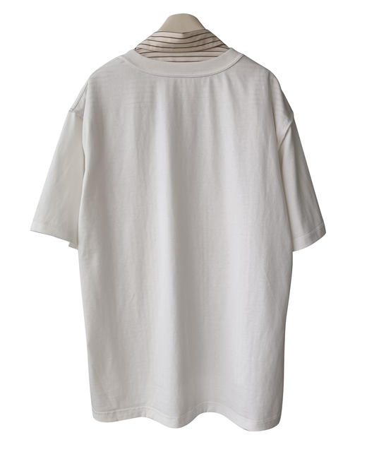 男款两面穿纯棉条纹宽松短袖衬衫ba016 商品图1