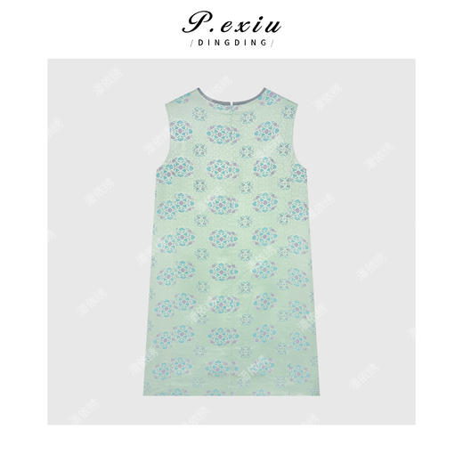 PanYiXiu/潘依绣 【锦堂花韵】桑蚕丝-人丝重工提花无袖连衣裙W-63089 商品图2