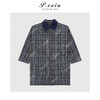 PanYiXiu/潘依绣【英伦格序】100%棉复古撞色格纹灯芯绒翻领外套W-63365 商品缩略图1