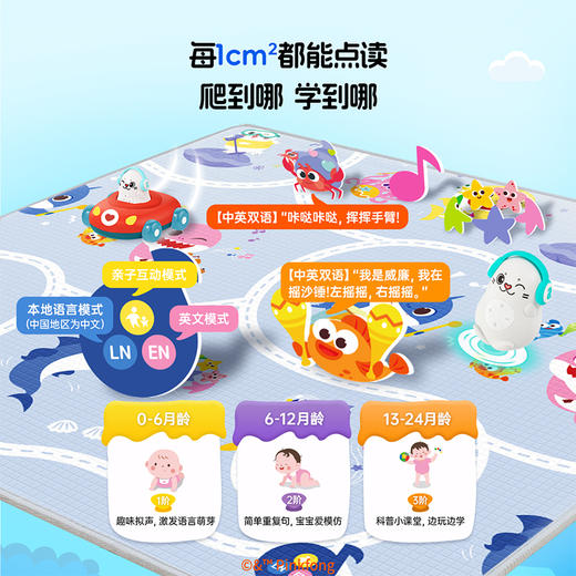 鲨鱼宝宝卷装款爬爬垫-点读机 商品图3