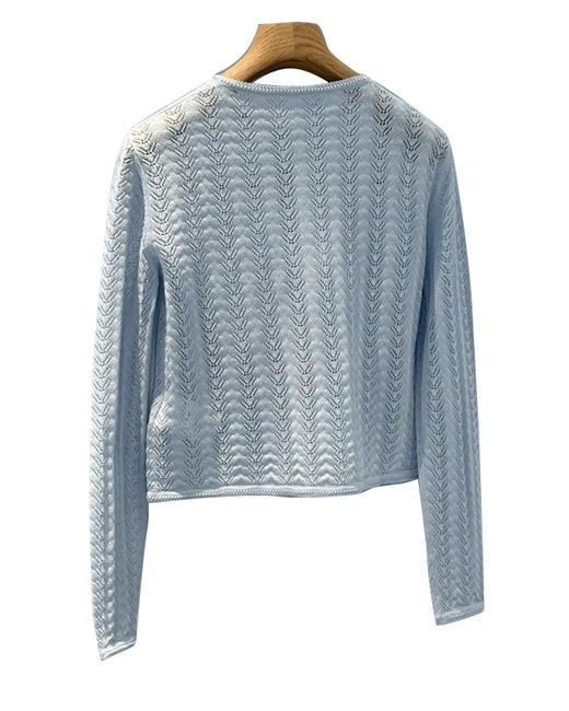 女款正肩刺绣镂空针织开衫la010 商品图1