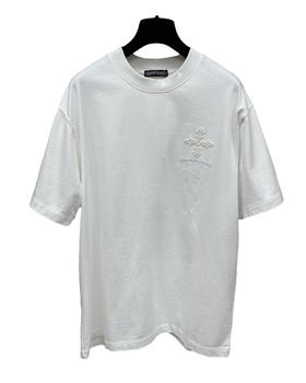 中性款破损立体刺绣短袖T恤ba009