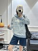 天蓝色老花连帽卫衣，男女同款 商品缩略图4