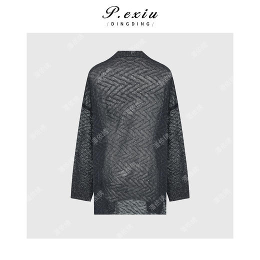 PanYiXiu/潘依绣慵懒风宽松百搭纹理感显瘦圆领长袖针织上衣 ZZ0830 商品图1
