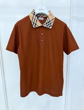 男款格纹拼接短袖polo衫zo007