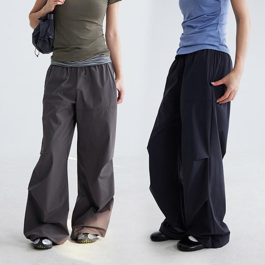 CryingCenter 挺括橡筋腰宽松降落伞裤 裤脚可收 哭喊中心 商品图0