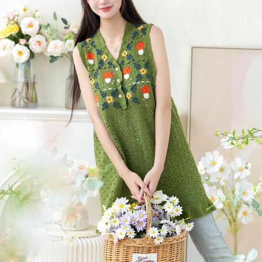 苏苏姐家蘑菇连衣裙手工diy编织钩针驼颜毛线团自制裙子材料包 商品图1