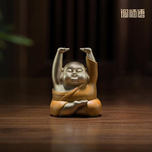 铜师傅《萌罗汉》客厅工位佛像铜摆件 家居装饰工艺品 商品图4