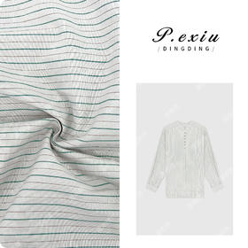 PanYiXiu/潘依绣100%棉竖条纹设计感圆领长袖衬衫 WH00295