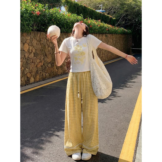 <曾小咸推荐>4.21现货秒杀 ！微信超特价！多巴胺撞色格子抽绳休闲裤 日常209.99 立减120 秒杀89.99！！ 商品图2