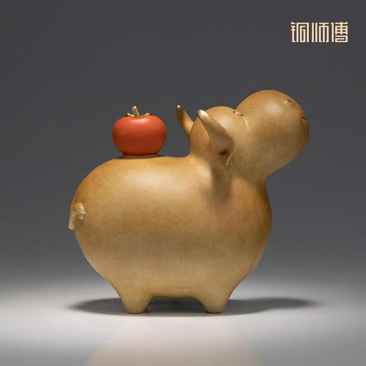 铜师傅 摆件《牛柿》客厅桌面玄关酒柜办公桌家居乔迁装饰品礼品 商品图2