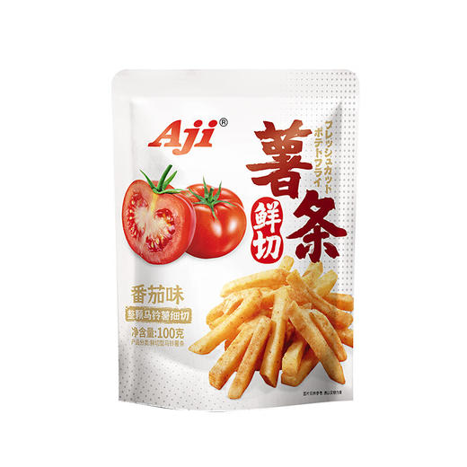 【整颗马铃薯锡切 够美味】Aji鲜切薯条香脆番茄原切土豆长条办公室膨化食品休闲零食小包装 100g*3袋 商品图2