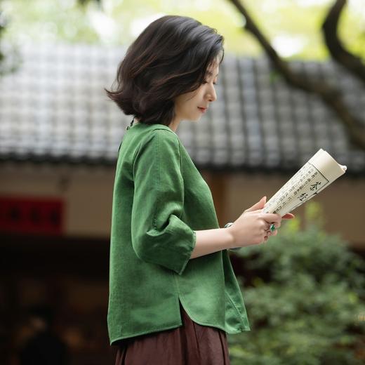 西子/半山雾27姆米桑蚕丝双面穿非遗香云纱素平缎上衣/SYTJ1119 商品图4