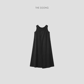 THESOONG|26春夏新品女装极简100%天丝长款黑色吊带连衣裙女5958